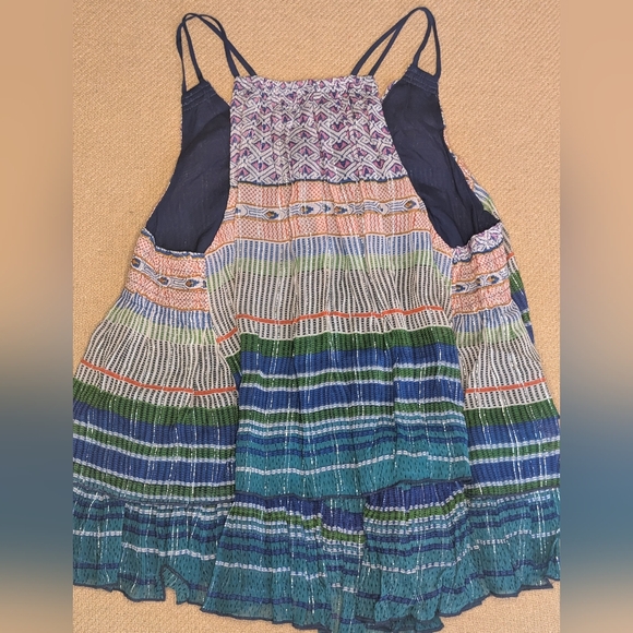Anthropologie Maeve Betsy Shimmer Swing Tank Top Multicolor Metallic Details - Picture 8 of 9
